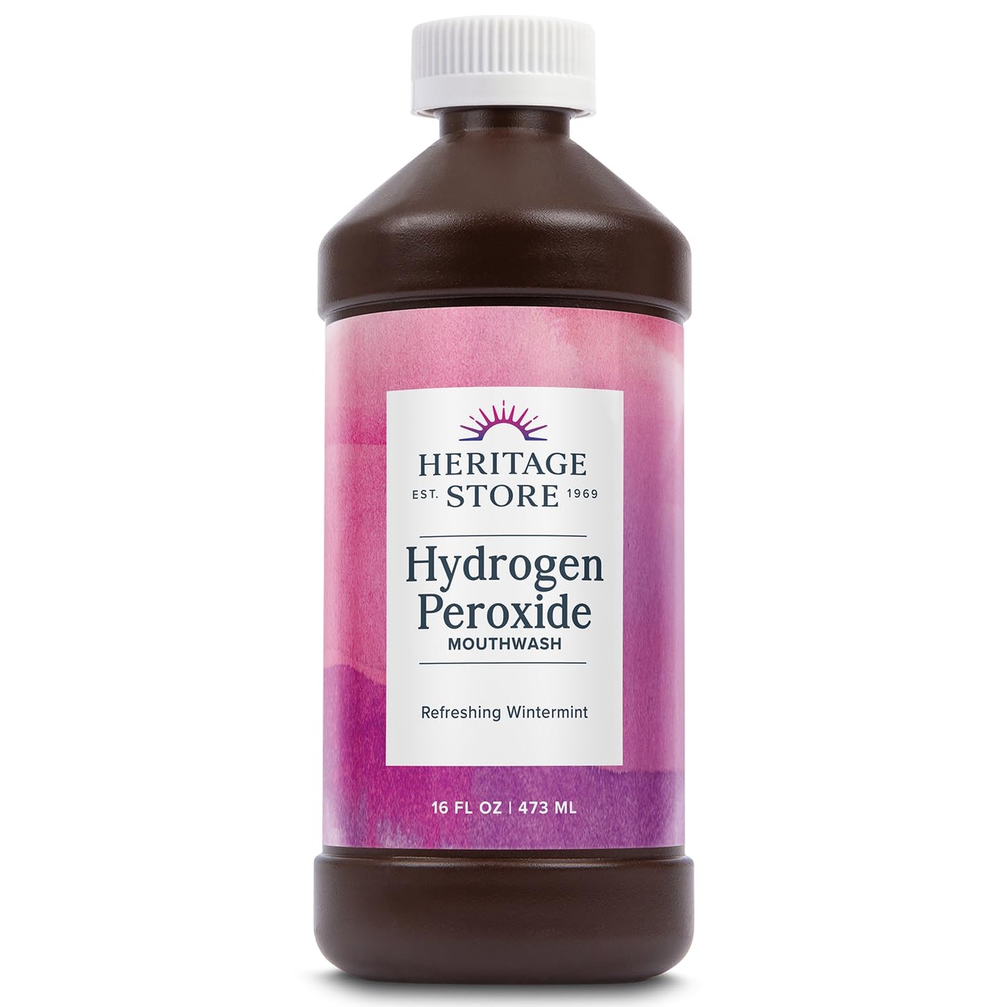 Heritage Store Hydrogen Peroxide Mouthwash – Daily Oral Care, Wintermint 16oz