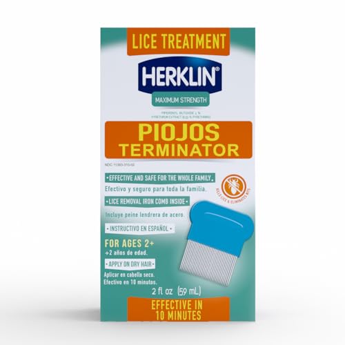 HERKLIN Lice Treatment Shampoo - Maximum Strength, Easy to Apply, 2 Fl Oz