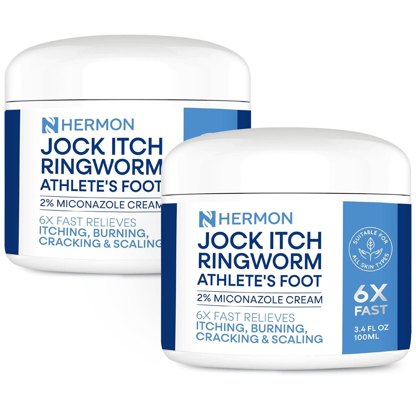 Hermon Jock Itch Antifungal Cream - 2 Pack | Ringworm, Psoriasis & Skin Comfort