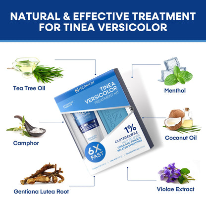 Hermon Tinea Versicolor Treatment Kit – Fast-Acting Cream 2oz & Soap 4oz