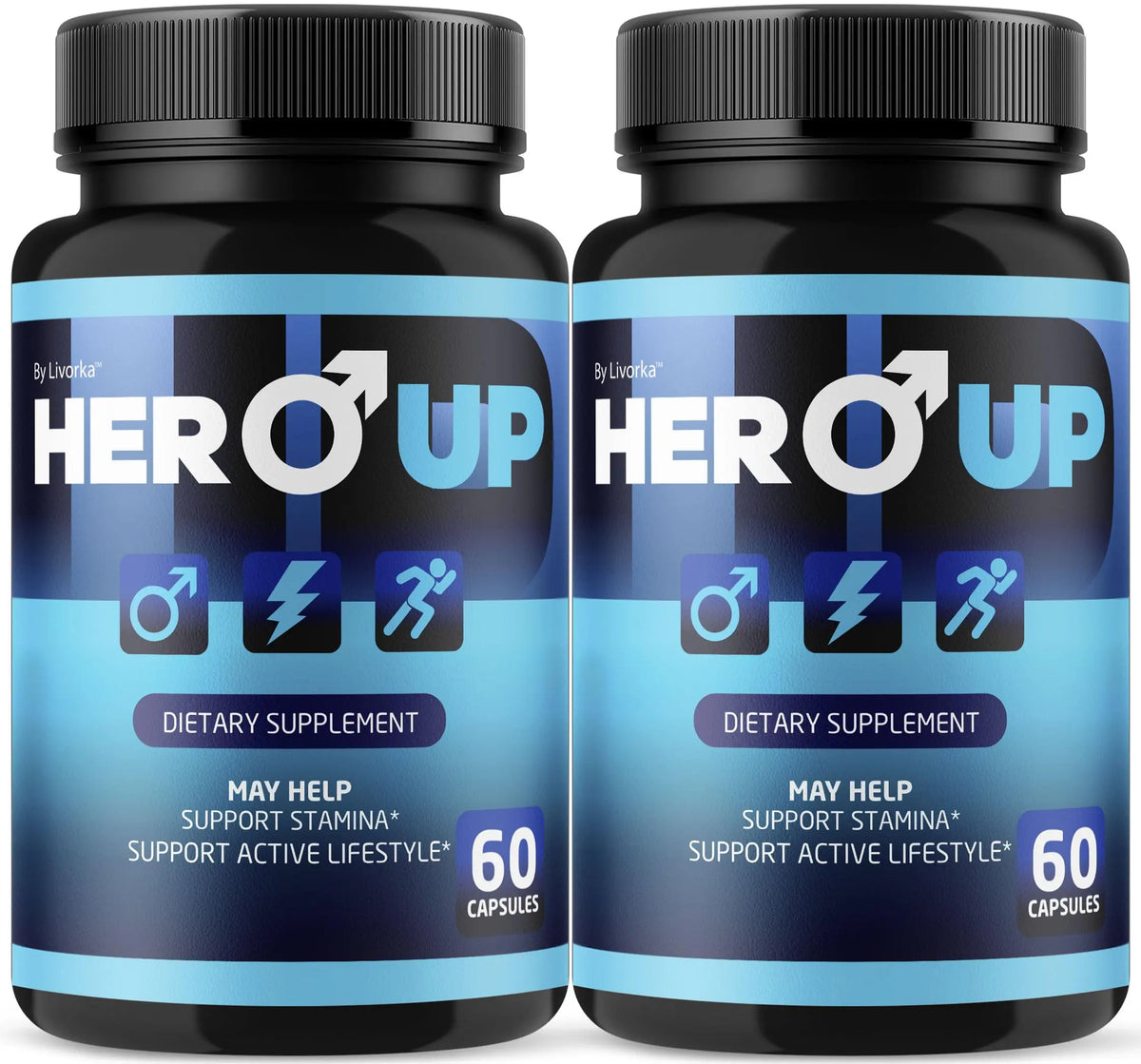 LIVORKA Hero Up Capsules - 2 Pack | Maximum Strength Energy for Men, All-Natural Vitamins, 120 Capsules BritishVita | Premium UK Vitamins & Wellness Supplements