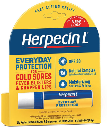 Herpecin L Lip Balm SPF30 with Lysine - 0.1oz, 2 Pack | Lip Care