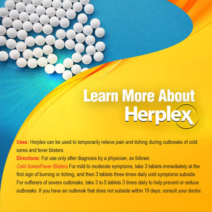 Herplex Premium Tablets | OTC Cold Sore Relief, Homeopathic Formula – 120 Tablets