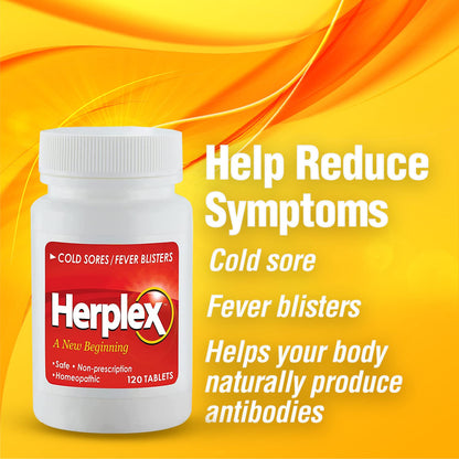 Herplex Premium Tablets | OTC Cold Sore Relief, Homeopathic Formula – 120 Tablets