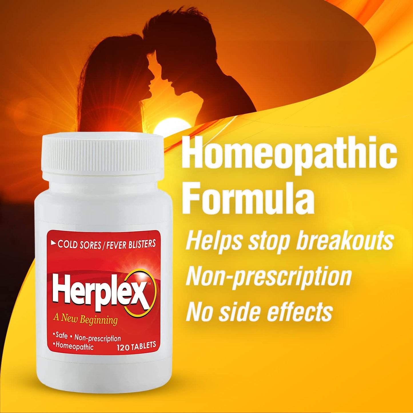 Herplex Premium Tablets | OTC Cold Sore Relief, Homeopathic Formula – 120 Tablets