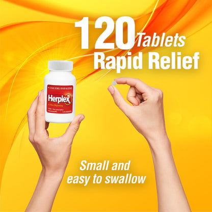 Herplex Premium Tablets | OTC Cold Sore Relief, Homeopathic Formula – 120 Tablets