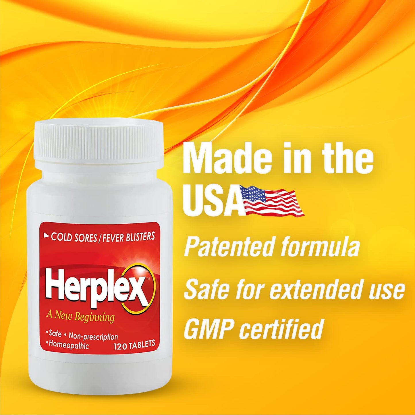 Herplex Premium Tablets | OTC Cold Sore Relief, Homeopathic Formula – 120 Tablets