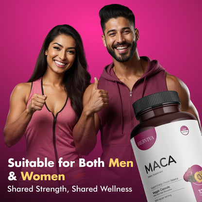 HERVIVA Maca Root Capsules – 1500mg per Serving | Vegan Veggie Capsules