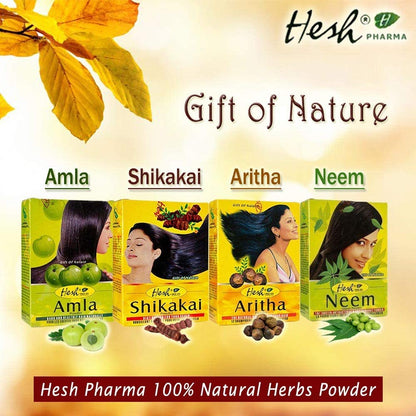 Hesh Herbal Amla, Brahmi, Shikakai & Aritha Powder – 100G Each | Complete Hair Care Combo Pack