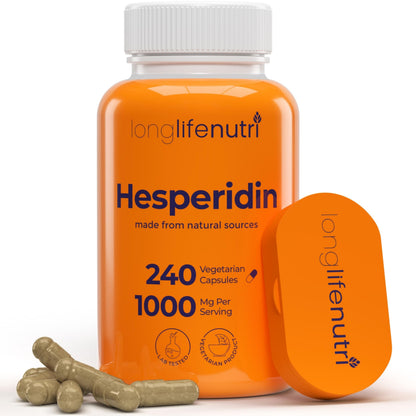 Hesperidin 1000mg | 240 Capsules (4 Months) | Cardiovascular Health & Circulation | Made in USA
