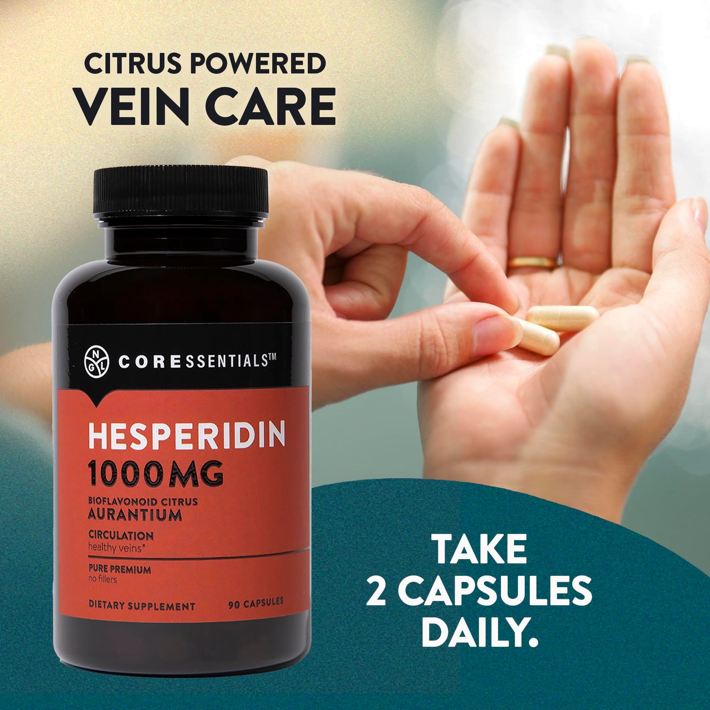 Hesperidin 1,000mg - 100% Pure Ingredient with No Mixes or Additives | Blood Circulation Support, 90 Capsules