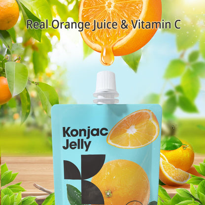Hethstia Orange Konjac Jelly with Collagen – 10 Pouches | Keto, Sugar-Free, Gluten-Free, Vitamin C