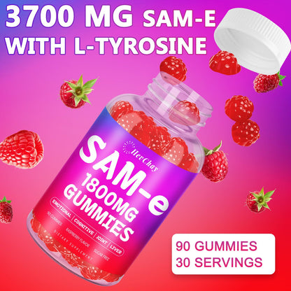 HevChay SAM-e Gummies - 1800 mg High-Absorption SAM-e for Brain, Mood, Joints & Liver - Vegan