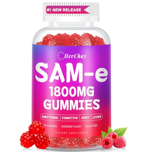 HevChay 1800 MG SAM-e Gummies – Brain, Mood, Joints, Liver | 90 Vegan Gummies
