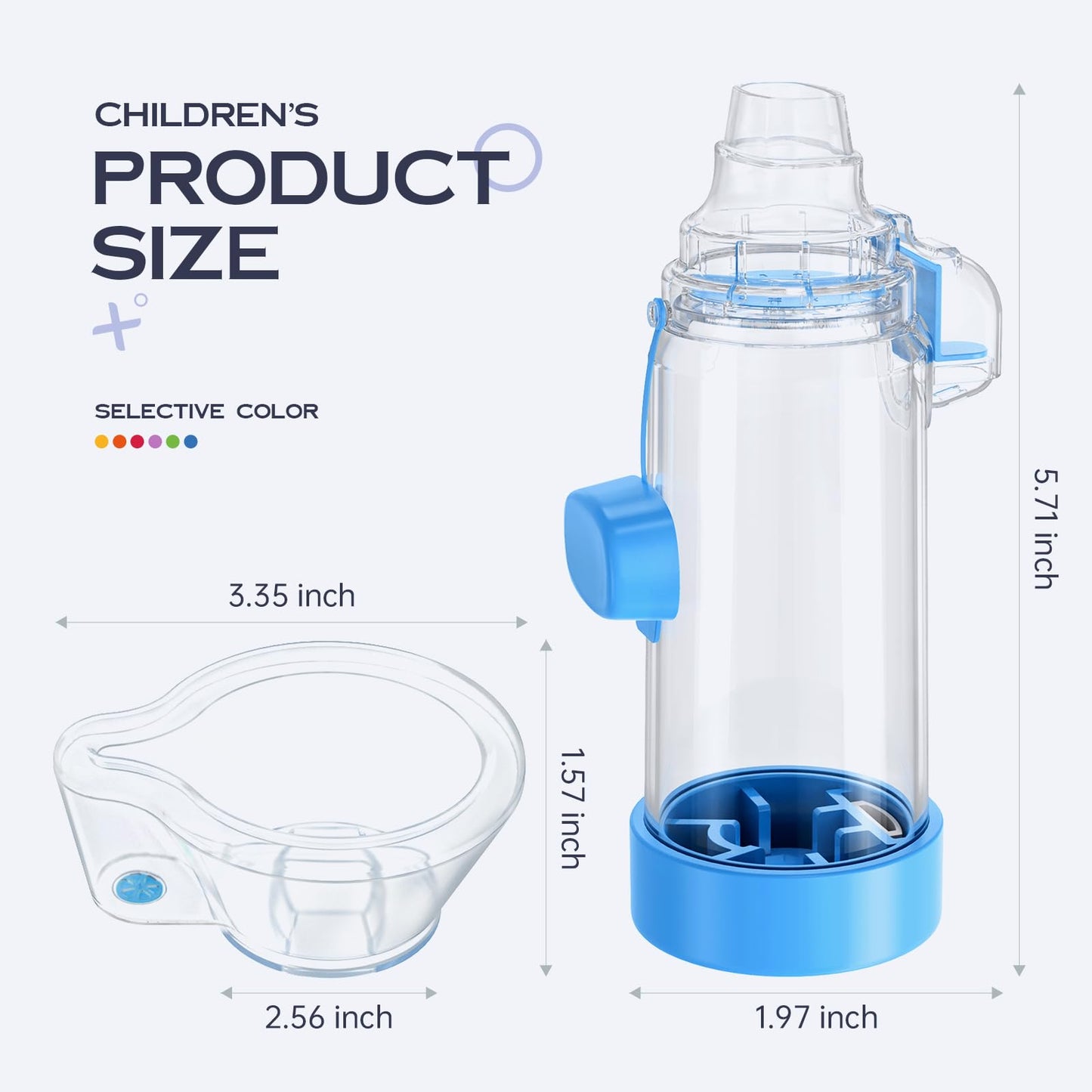 HEWEJA NESSI OTC Spacer – Handheld Inhaler Spacer for Infants, Children & Adults | Kid-Friendly Mask, Anti-Static & Portable