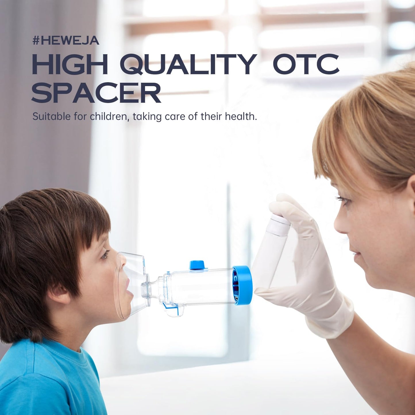 HEWEJA NESSI OTC Spacer – Handheld Inhaler Spacer for Infants, Children & Adults | Kid-Friendly Mask, Anti-Static & Portable