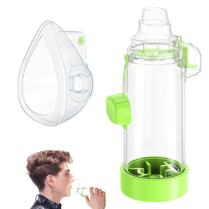 HEWEJA NESSI OTC Spacer – Handheld Inhaler Spacer for All Ages (Green Adult) | Anti-Static, Portable & Easy to Clean