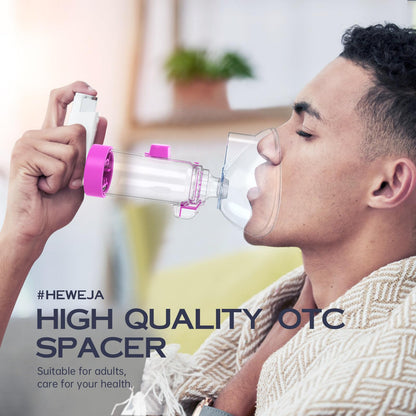 HEWEJA NESSI OTC Spacer - Handheld Inhaler Spacer for Infants, Children & Adults (Purple)