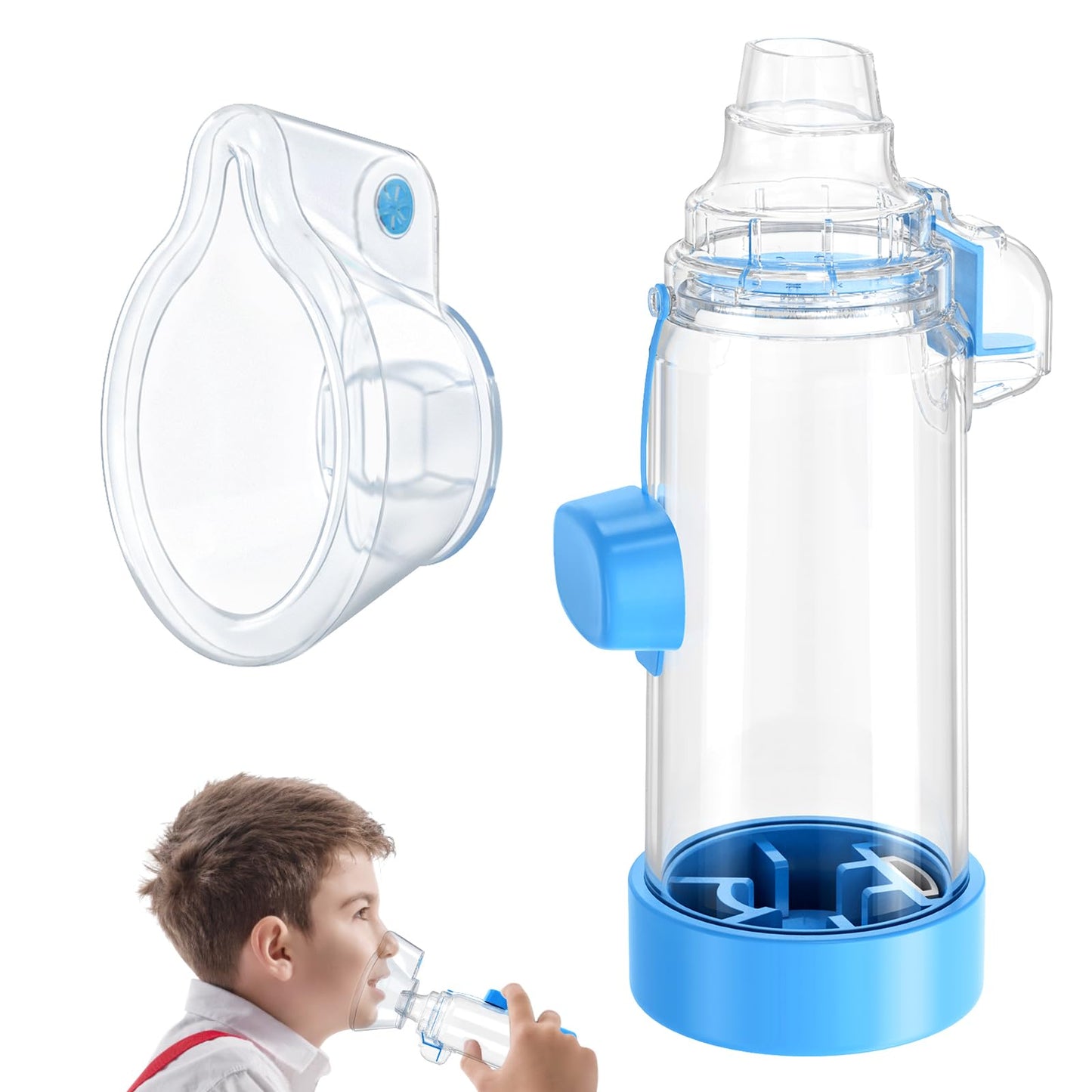 HEWEJA NESSI OTC Spacer – Handheld Inhaler Spacer for Infants, Children & Adults | Kid-Friendly Mask, Anti-Static & Portable