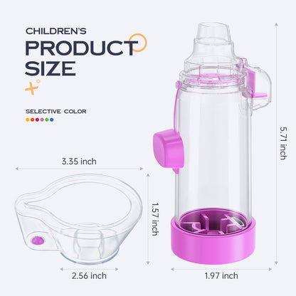 HEWEJA Nessi OTC Spacer - Handheld Inhaler Spacer for All Ages (Anti-Static, Purple Kids)
