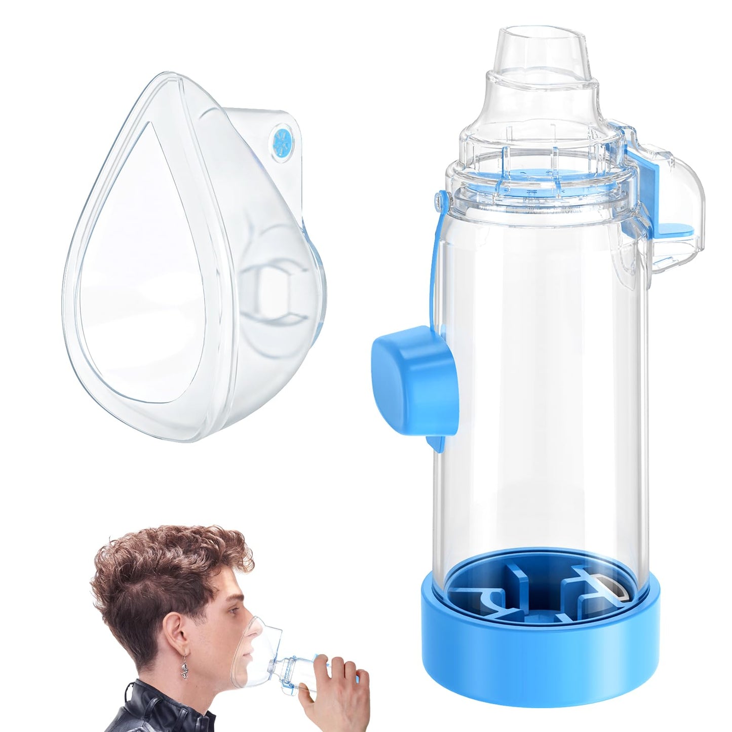 HEWEJA NESSI OTC Spacer - Handheld Inhaler Spacer for Infants to Adults, Anti-Static, Portable & Easy to Clean