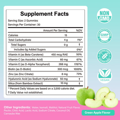 HFELIZ Vitamin E Gummies 400 IU for Women – 7-in-1 Skin, Nail, Hair & Antioxidant Support – 60 Ct