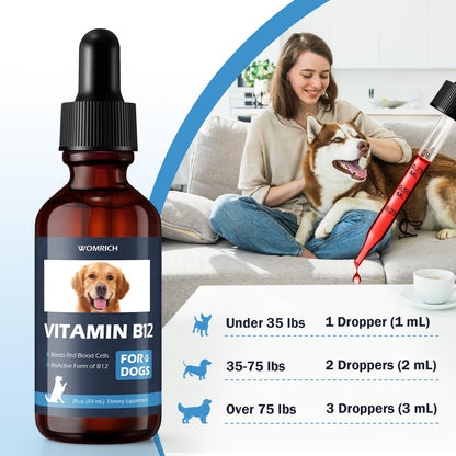 Appetite Stimulant Vitamin B12 for Dogs | Methylcobalamin (Methyl B12) 2 fl oz