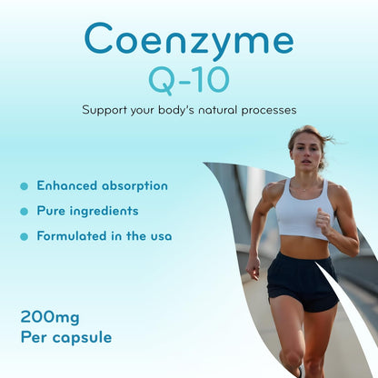 Quick Absorption CoQ10 200mg - Coenzyme Q10 200mg Potent Antioxidant for Heart Energy and Aging Support - High Stability CoQ10 Ubiquinone Capsules - Made in a cGMP US Lab (200 Servings)