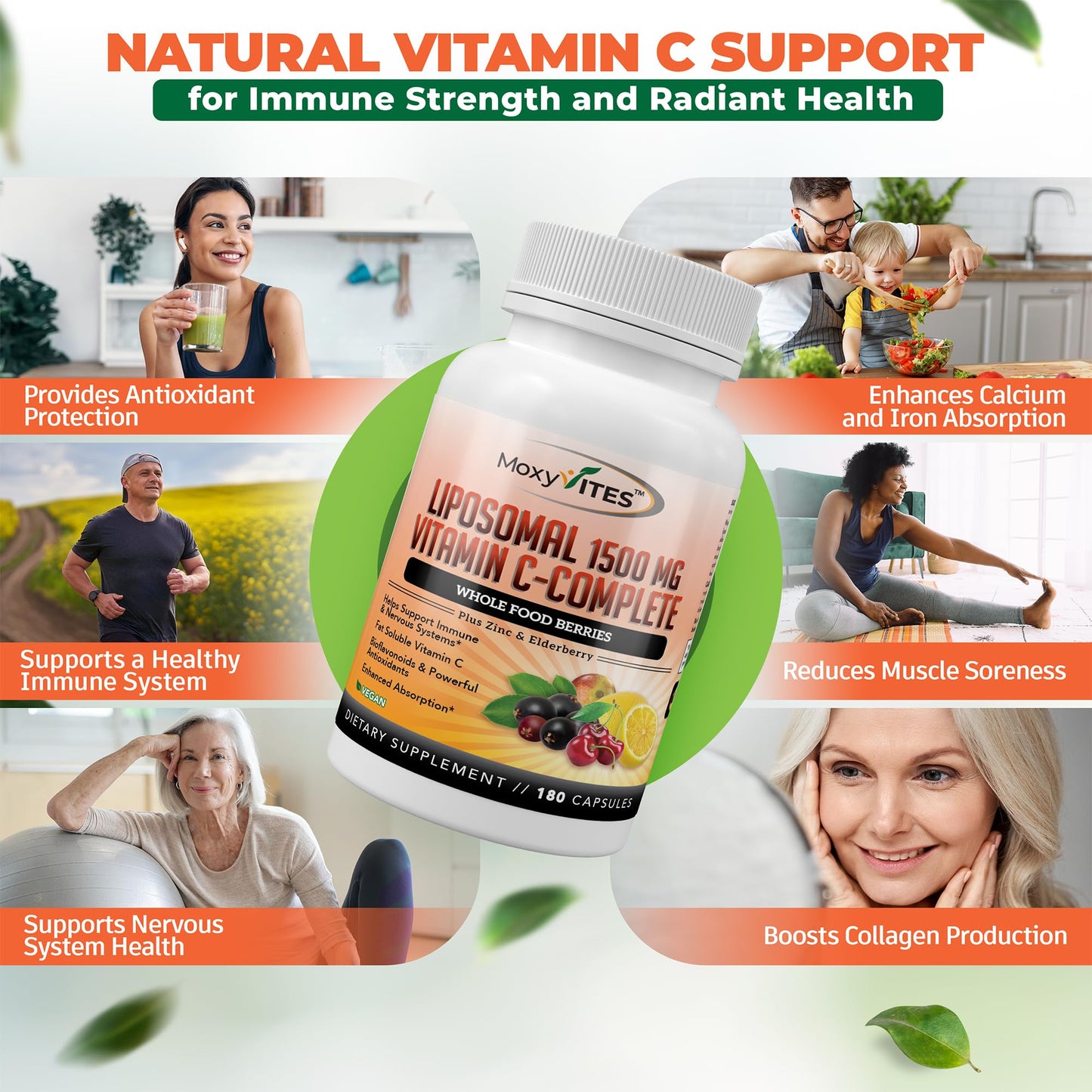 Liposomal Vitamin C with Zinc – 1500mg/Serving, 3 Month Supply, Gluten Free Non-GMO Veggie Caps