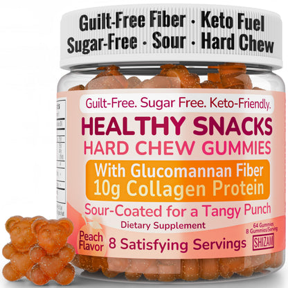 High-Fiber Keto Snacks - Gluten Free, No Sugar, Low Carb | Collagen Protein Gummies