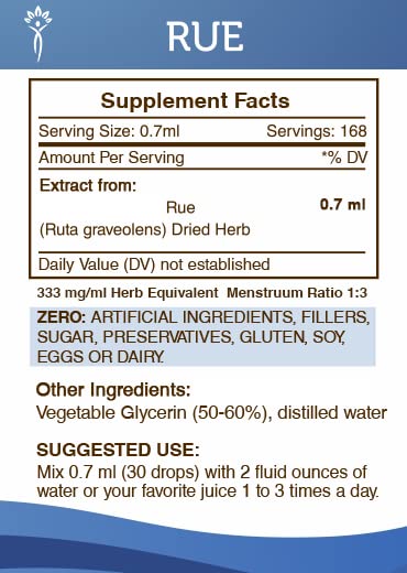 Rue Alcohol-Free Liquid Extract (Ruta graveolens) - 4 FL OZ | Secrets of the Tribe