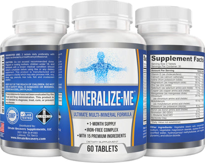 Iron-Free 15-in-1 Multi-Mineral Supplement | High-Potency Minerals | 60 Tablets