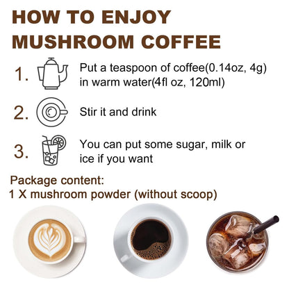 Organic Mushroom Coffee Blend with Lion's Mane, Cordyceps, Reishi, Shiitake & Turkey Tail