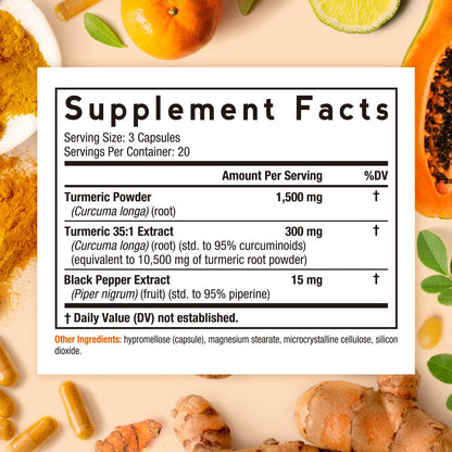 Doctor's Recipes Turmeric Curcumin 12,000 mg | High Potency with Black Pepper, 95% Curcuminoids – 60 Caps