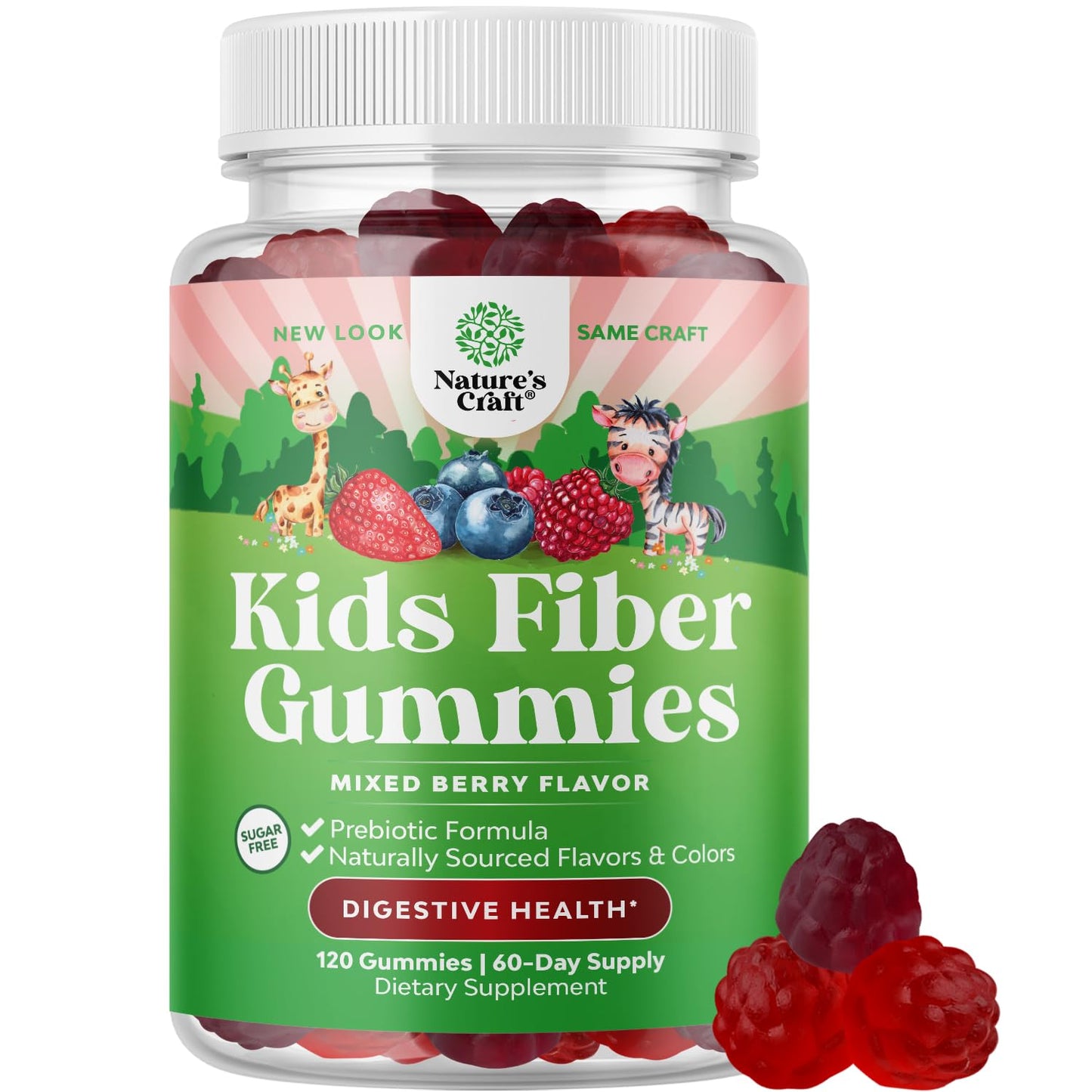 High Prebiotic Fiber Gummies for Kids - 120 Count | Chicory Root, Non-GMO & Vegan