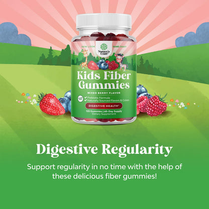 High Prebiotic Fiber Gummies for Kids - 120 Count | Chicory Root, Non-GMO & Vegan
