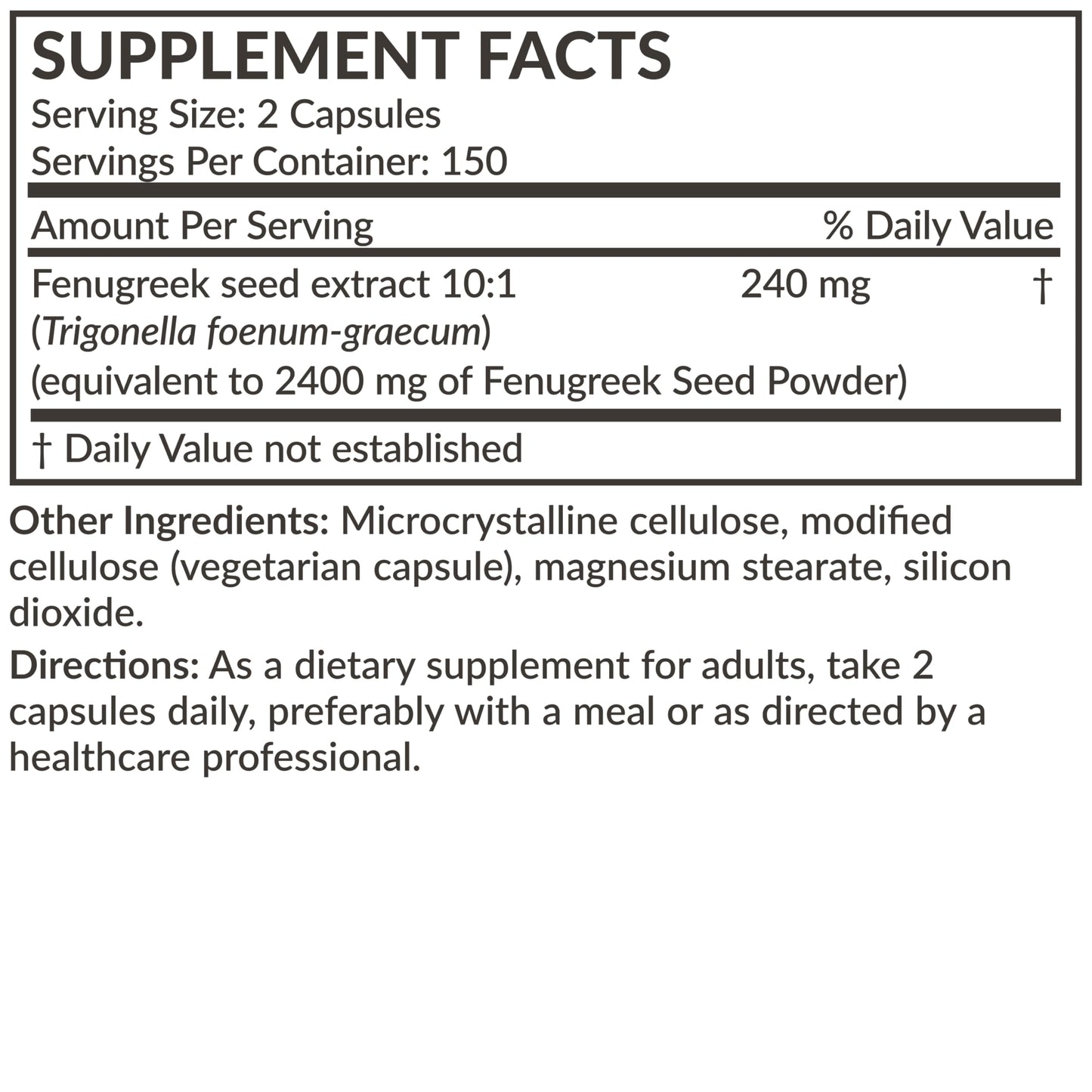 Futurebiotics Fenugreek Extra Strength 2400 MG – Non-GMO, 300 Vegetarian Capsules