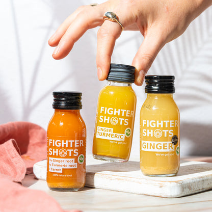 Fighter Shots Ginger + Turmeric Wellness Shot | 60ml | Single, 6-Pack or 12-Pack