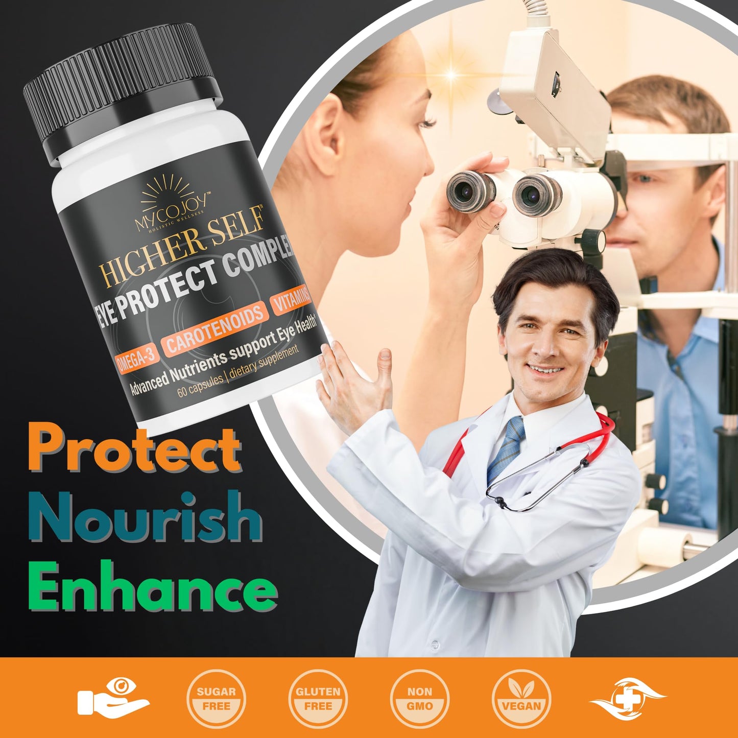 HIGHER SELF Eye Protect Complex – Blue Light Defense for Daily Vision (60 capsules)