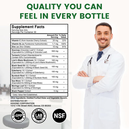 HIIHONE 2 Pack 12-in-1 Soursop Bitters – Immune & Digestive Support