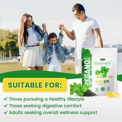 HIIHONE Oil of Oregano Softgels – Carvacrol 165mg & Thymoquinone