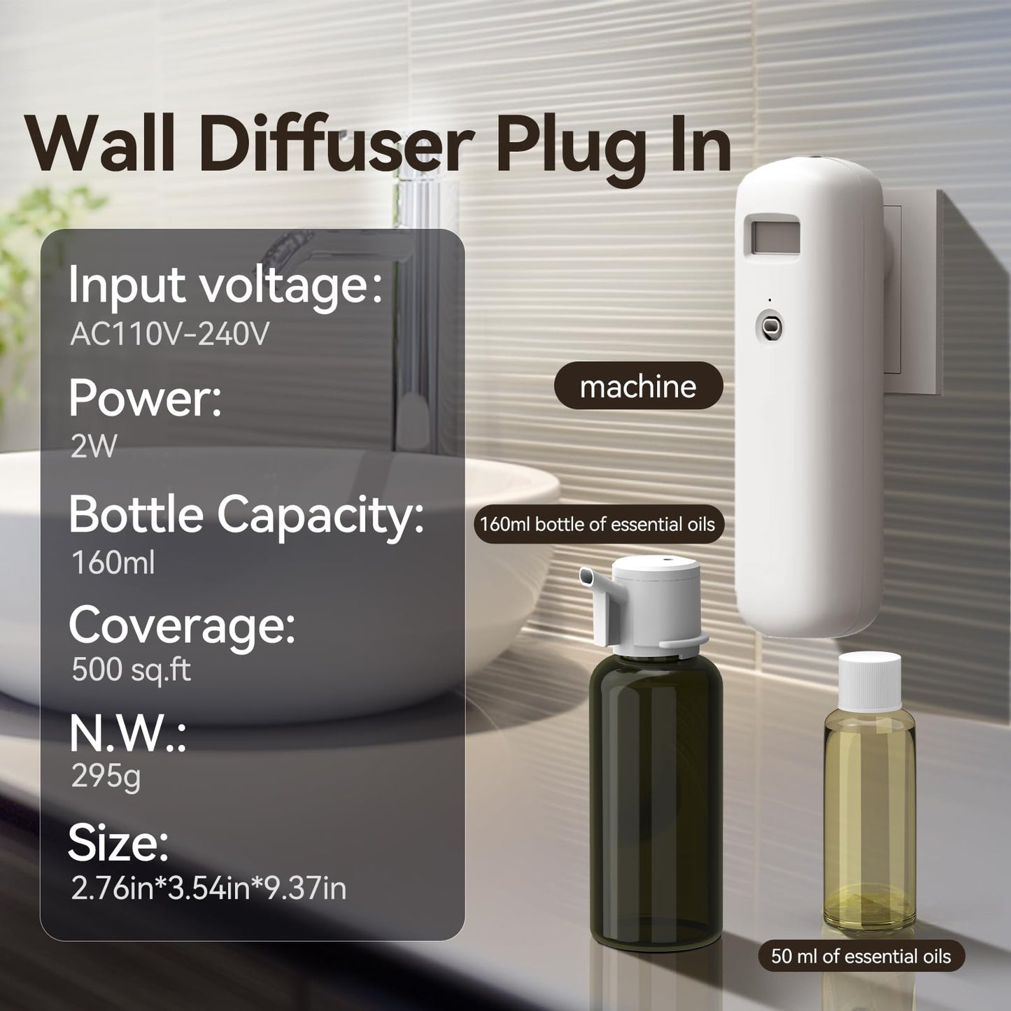 Hijoc Smart Waterless Plug-in Diffuser – Bluetooth App Control (500 sq ft) White
