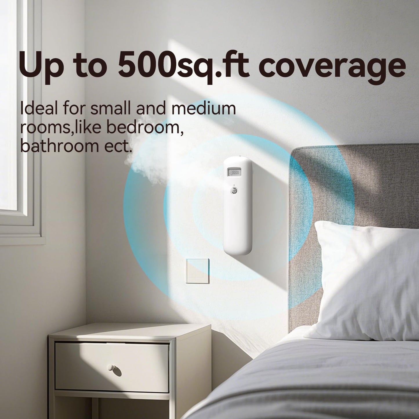 Hijoc Smart Waterless Plug-in Diffuser – Bluetooth App Control (500 sq ft) White