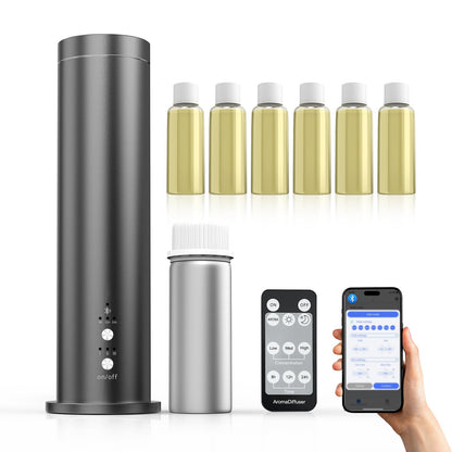 Hijoc Waterless Bluetooth Diffuser – 300ml Starter Kit for Home & Office (Black)