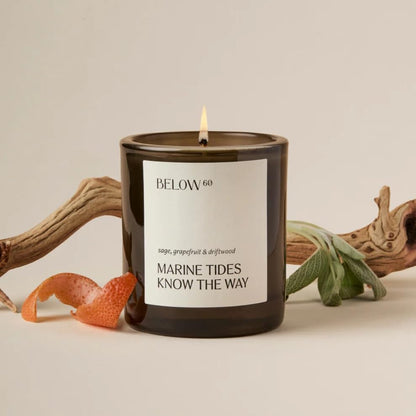 Hilary Duff’s Below 60 Scented Candle – Sage, Grapefruit & Driftwood (7.2oz) – Paraffin-Free Soy Wax