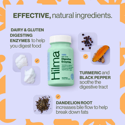 Hilma Digestive Enzymes for Women | Bloating Relief with Turmeric