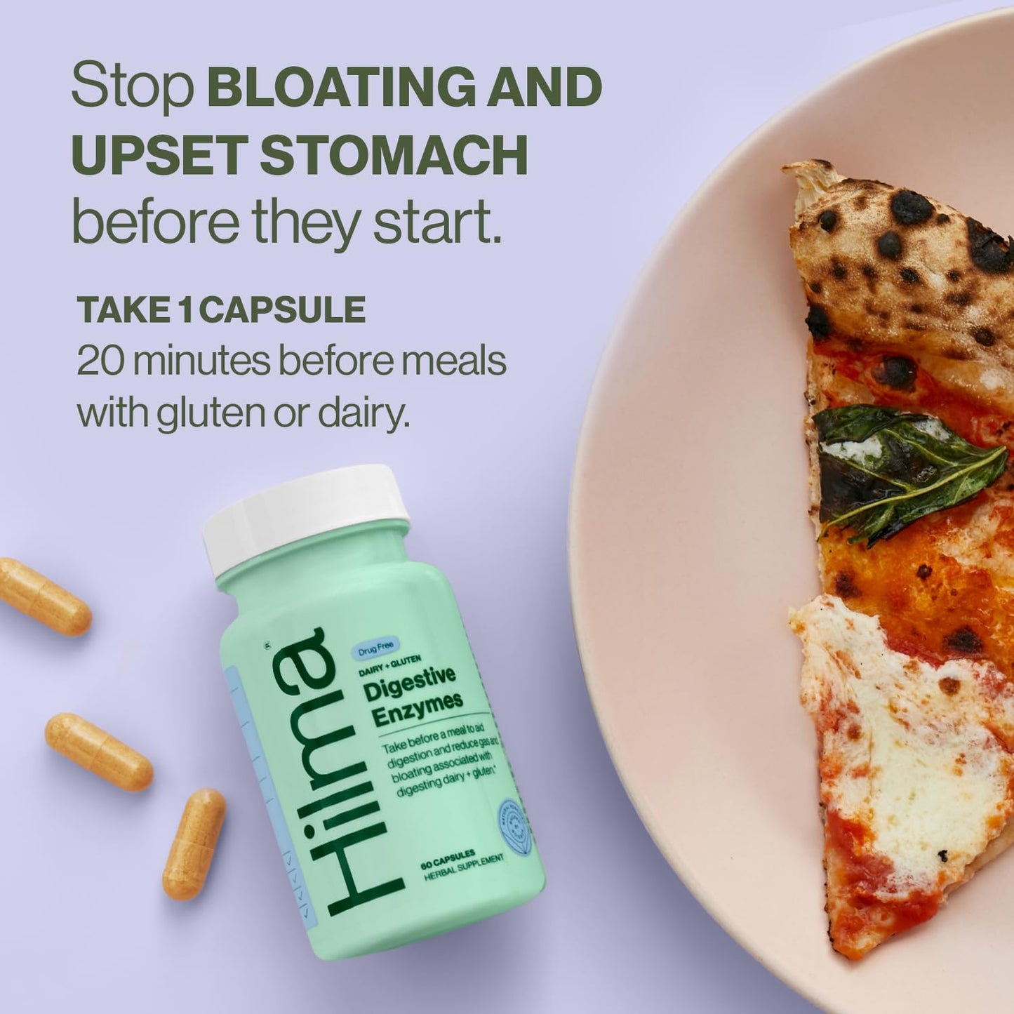 Hilma Digestive Enzymes for Women | Bloating Relief with Turmeric