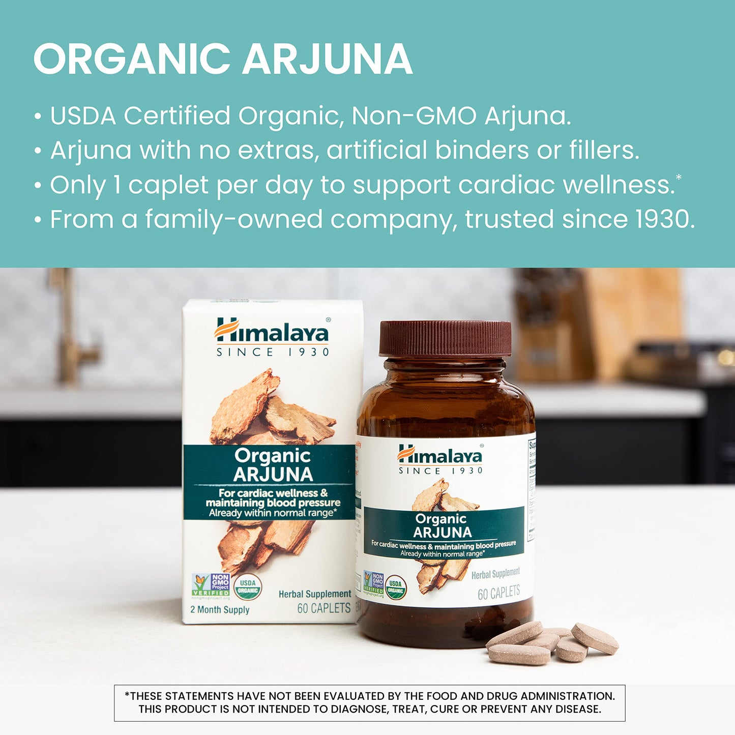 Himalaya Organic Arjuna - Blood Pressure Support, 700mg, 60 Count (Pack of 2)