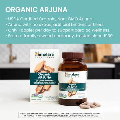 Himalaya Organic Arjuna - Blood Pressure Support, 700mg, 60 Count (Pack of 2)