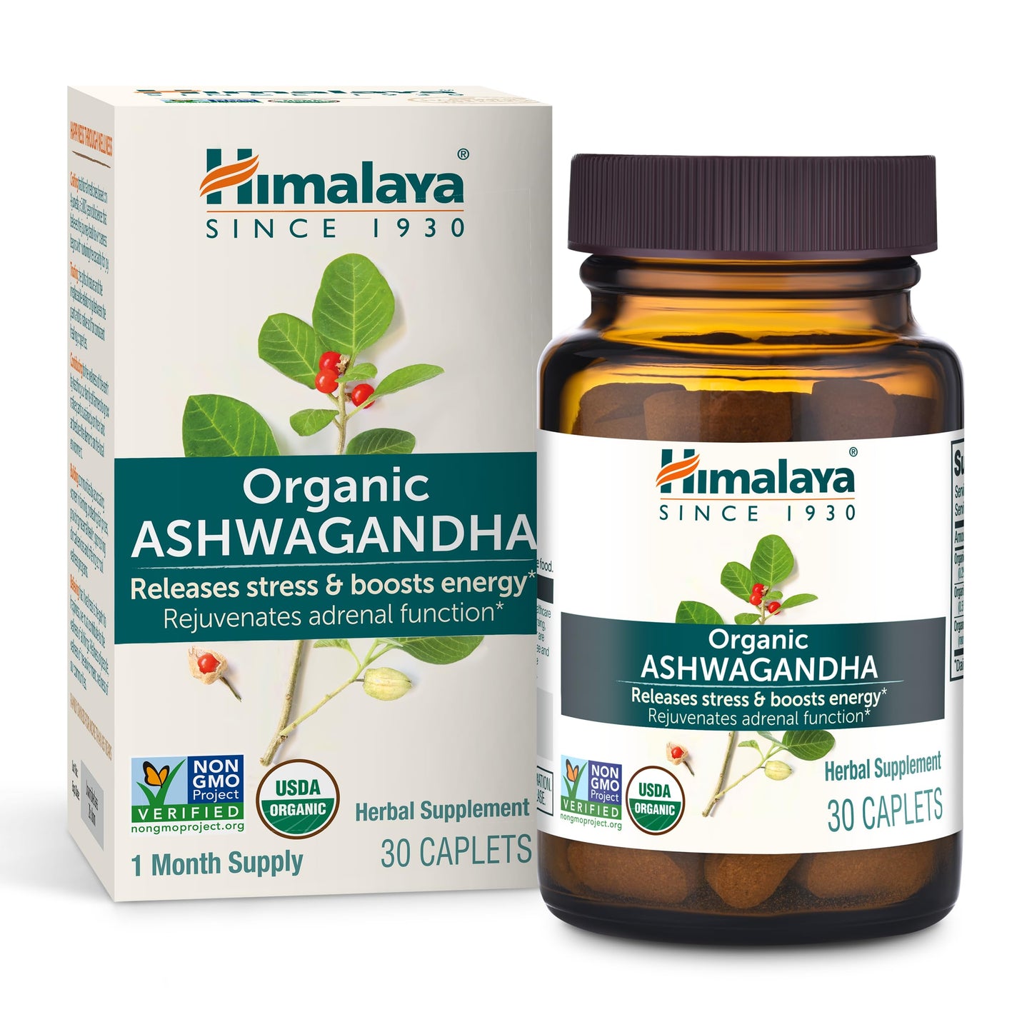 Himalaya Organic Ashwagandha Root – 30 Day Supply | Stress & Energy Support